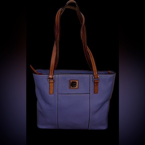 Dooney & Bourke Lexington Blue Pebbled Leather Tote Shoulder Bag - Picture 2 of 16